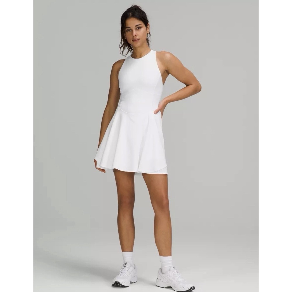 NWT Lululemon Court Crush Athletic Dress 14 White Tennis Golf Built In Shorts